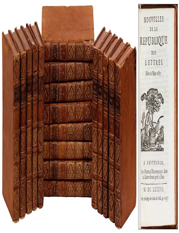 Magazine]: Nouvelles de la R&eacute;publique des Lettres (1685-88) and Histoire des Ouvrages des. Pierre BAYLE, Henri Basnage de.
