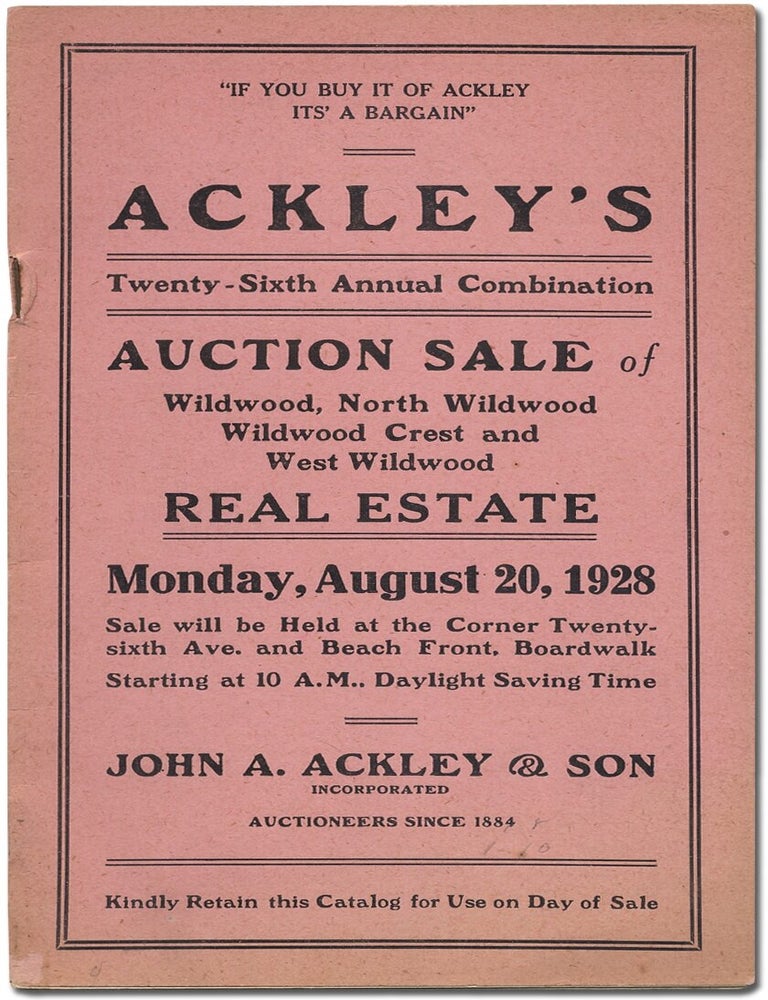 Item #386181 Ackley's Twenty-Sixth Annual Combination Auction Sale of Wildwood, North Wildwood, Wildwood Crest and West Wildwood Real Estate