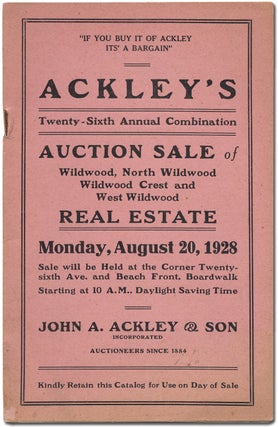 Item #386181 Ackley's Twenty-Sixth Annual Combination Auction Sale of Wildwood, North Wildwood,...