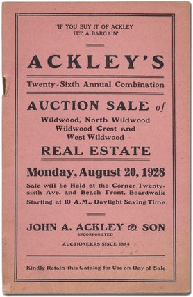 Item #386181 Ackley's Twenty-Sixth Annual Combination Auction Sale of Wildwood, North...