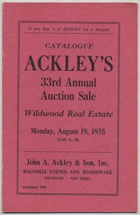Item #386184 Catalogue Ackley's 33rd Annual Auction Sale Wildwood Real Estate