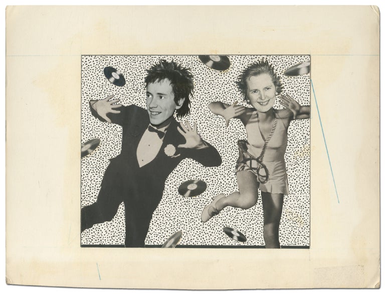 Item #386419 [Original art work]: Johnny Rotten and Margaret Thatcher. Artist unknown.