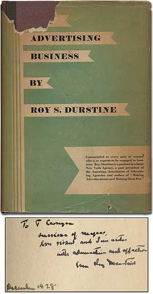 Item #386452 The Advertising Business. Roy S. DURSTINE.