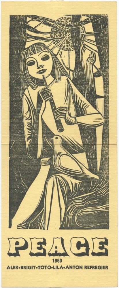 Item #387024 [Broadside Christmas Card]: Peace 1960. Anton REFREGIER.