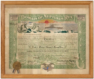 [Certificate and Pamphlet]: Domain of Neptunus Rex (December 1924) / The Cruise Around South America by the U.S.S. Utah. Special Mission of the United States of America to the Republic of Peru on the Occasion of the Centenary of the Battle of Ayacucho December 1924