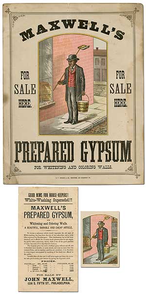 Item #387366 [Illustrated Poster and Related Items]: Maxwell's Prepared Gypsum for Sale Here for Whitening and Coloring Walls. Edward ROGERS.