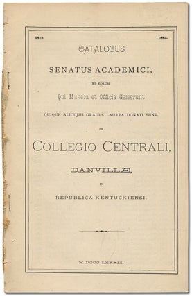 Item #388060 Catalogus Senatus Academici, Et Eorum Qui Munera et Officia Gesserunt Quique...