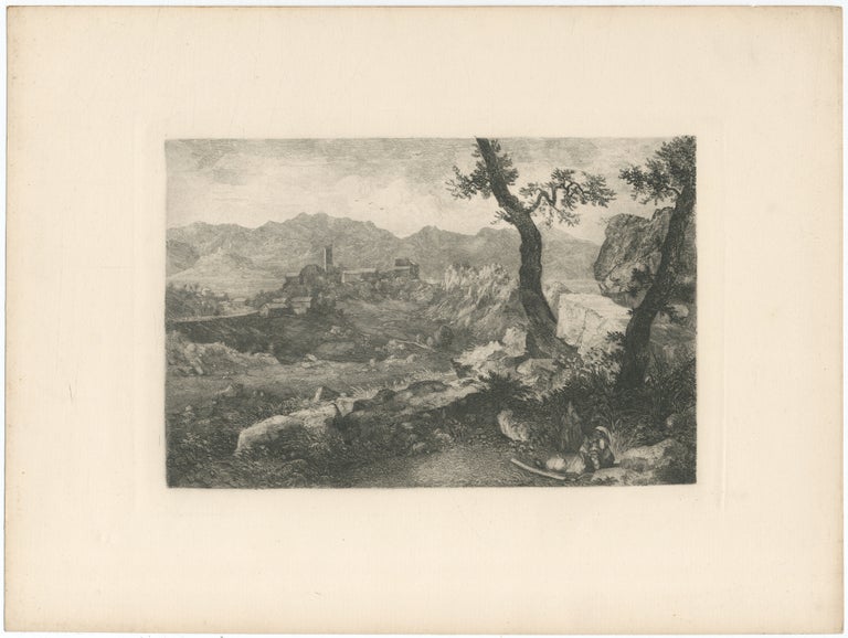 Item #388442 [Original Etching]: View Near Rome (1854). George Loring BROWN.