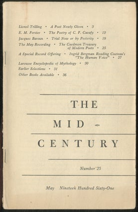 Item #388515 The Mid-Century Number 25. W. H. AUDEN, Jacques Barzum, editorial board Lionel Trilling