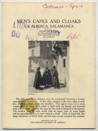 Item #389403 Men's Capes and Cloaks, La Alberca, Salamanca: From Photographs in the Collection of...