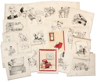Item #389859 [Archive of original art]: Greeting Card Art featuring Anthropomorphic Animals and...