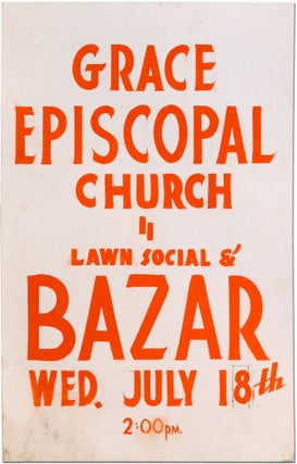 Item #389974 [Original Poster Art]: Grace Episcopal Church Lawn Social & Bazar. Wed. July 18th
