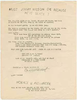 Mimeographed Flyer : Must Jimmy Wilson Die Because He Is Black? For ...