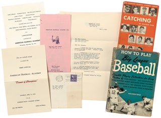 Item #390095 [Small Archive]: Material related to the American Baseball Academy. Malcolm CHILD