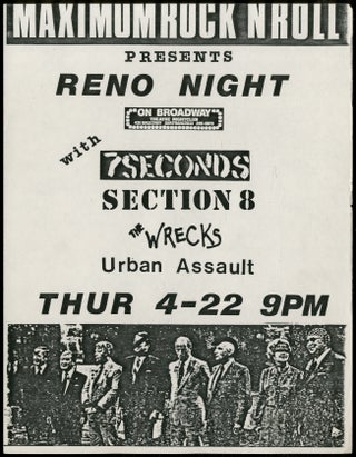 Item #390267 [Punk Flyer]: Maximum Rock n' Roll Presents Reno Night. Section 8 7 Seconds, The...