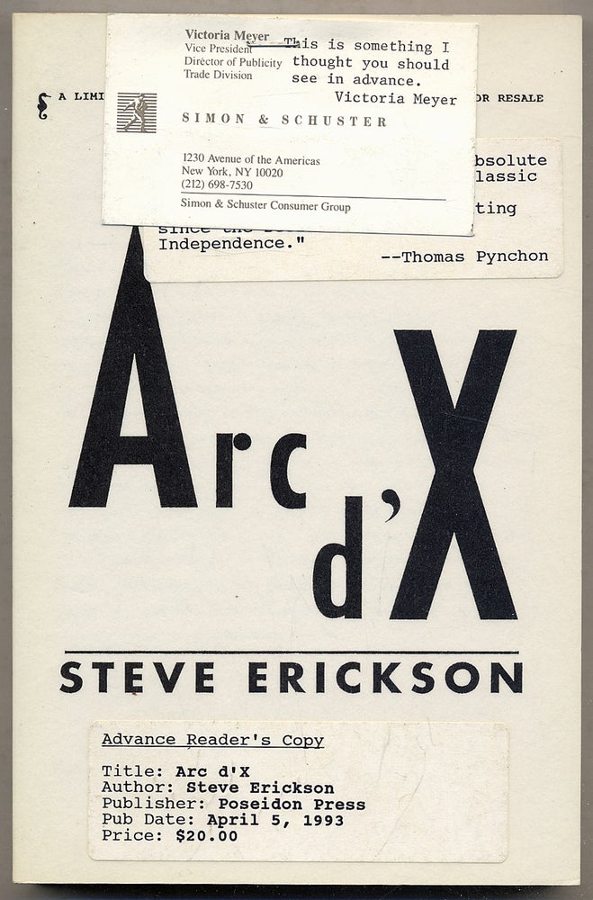 Item #390910 Arc d'x. Steve ERICKSON.
