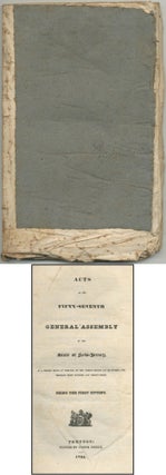 Item #391003 Acts of the Fifty-Seventh General Assembly of the State of New Jersey, in a Session...