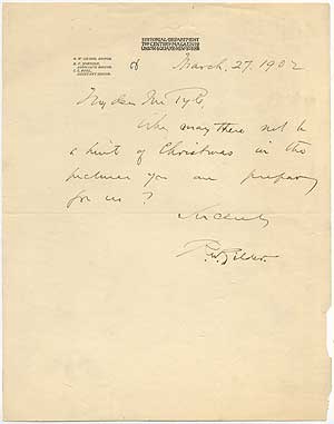 Item #391731 Brief Autograph Letter Signed to Howard Pyle. Richard Watson GILDER, Howard Pyle.
