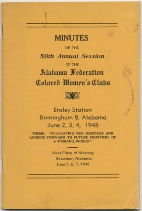 Item #391757 Minutes of the 50th Annual Session of the Alabama Federation Colored Women's Clubs...