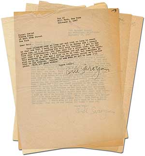 Item #392353 Small Archive of Correspondence. William SAROYAN