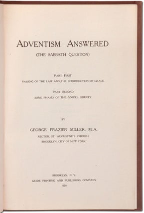 Adventism Answered (The Sabbath Question)