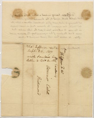Autograph Letter Signed from President Thomas Jefferson to Virginia Governor William Henry Cabell