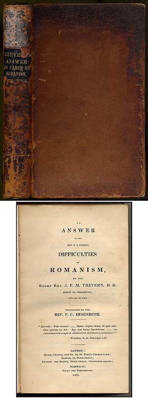 Item #393445 An Answer to the Rev. G.S. Faber's Difficulties of Romanism. J. F. M. TREVERN.