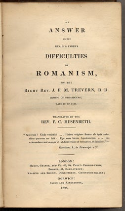 An Answer to the Rev. G.S. Faber's Difficulties of Romanism