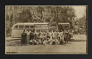 Item #393488 Photograph of African-American Tourist Group at Paradise Park, Silver Springs, Florida [1949]