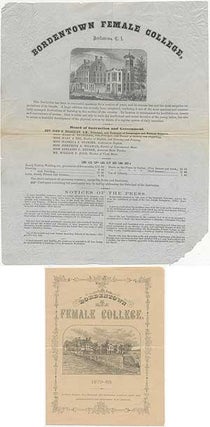 Item #393950 [Broadsheet]: Bordentown Female College [with pamphlet]: Bordentown Female College...