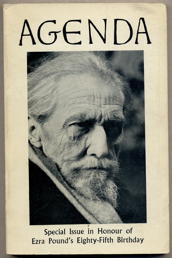 Item #395178 Agenda: Special Issue in Honour of Ezra Pound's Eighty-Fifth Birthday: Autumn-Winter, 1970, Vol. 8, Nos. 3-4. William COOKSON, Ezra Pound.