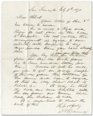 Two Autograph Letters Signed about Silver mining in Nevada
