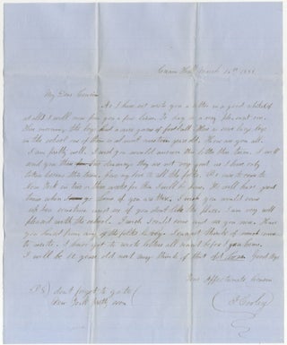 1852 Letter from a Connecticut Schoolboy Referencing Football
