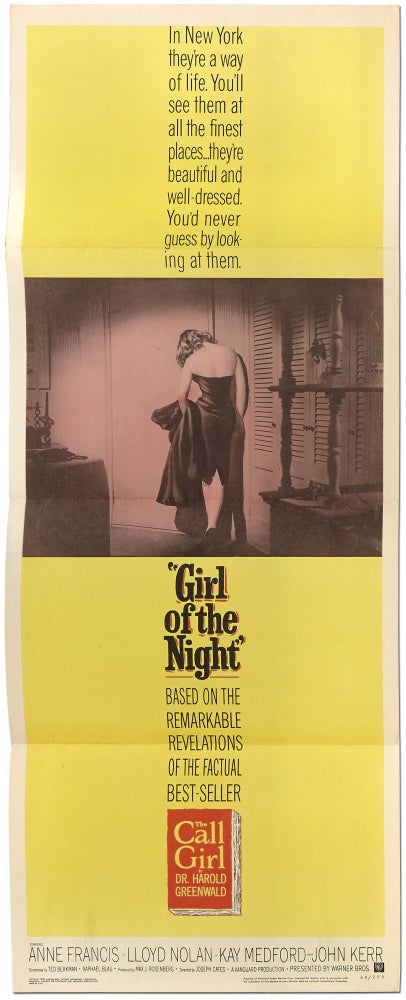 Item #395267 [Film Poster]: Girl of the Night (The Call Girl). Dr. Harold GREENWALD.