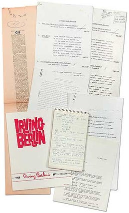 Item #395890 Archive of Writings on Irving Berlin. Irving BERLIN, Derek JEWELL