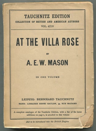 Item #396387 At the Villa Rosa. A. E. W. MASON