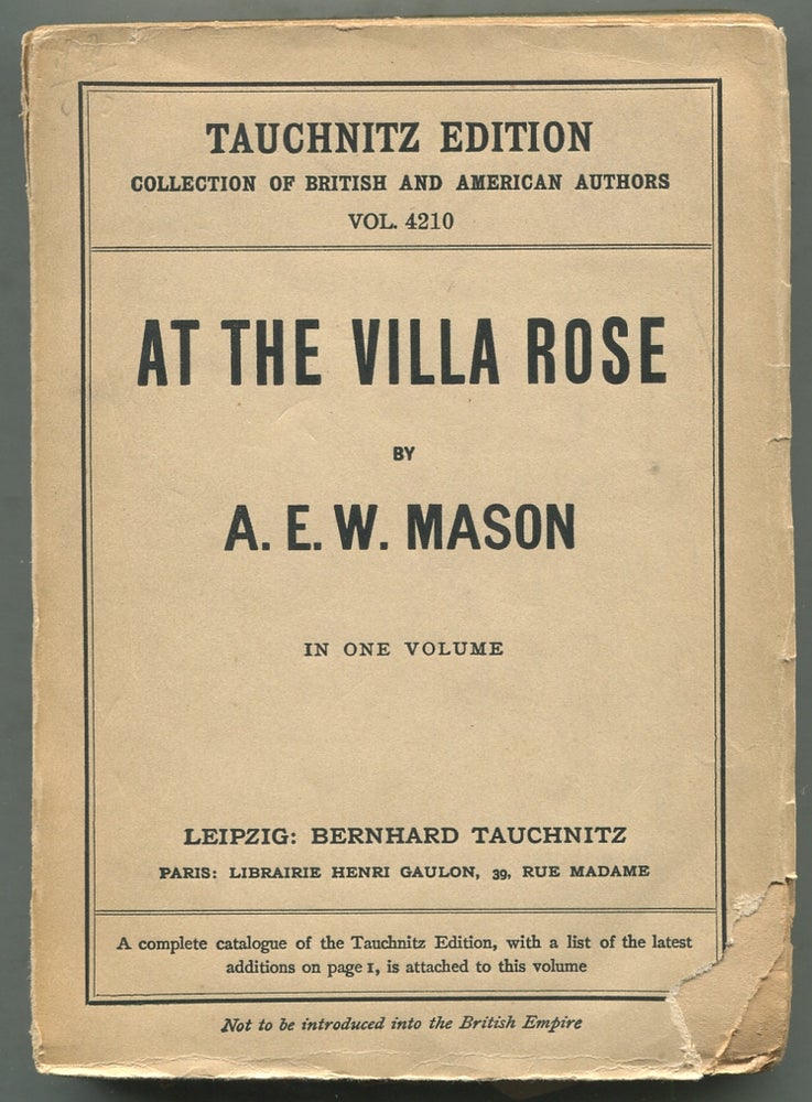 Item #396387 At the Villa Rosa. A. E. W. MASON.