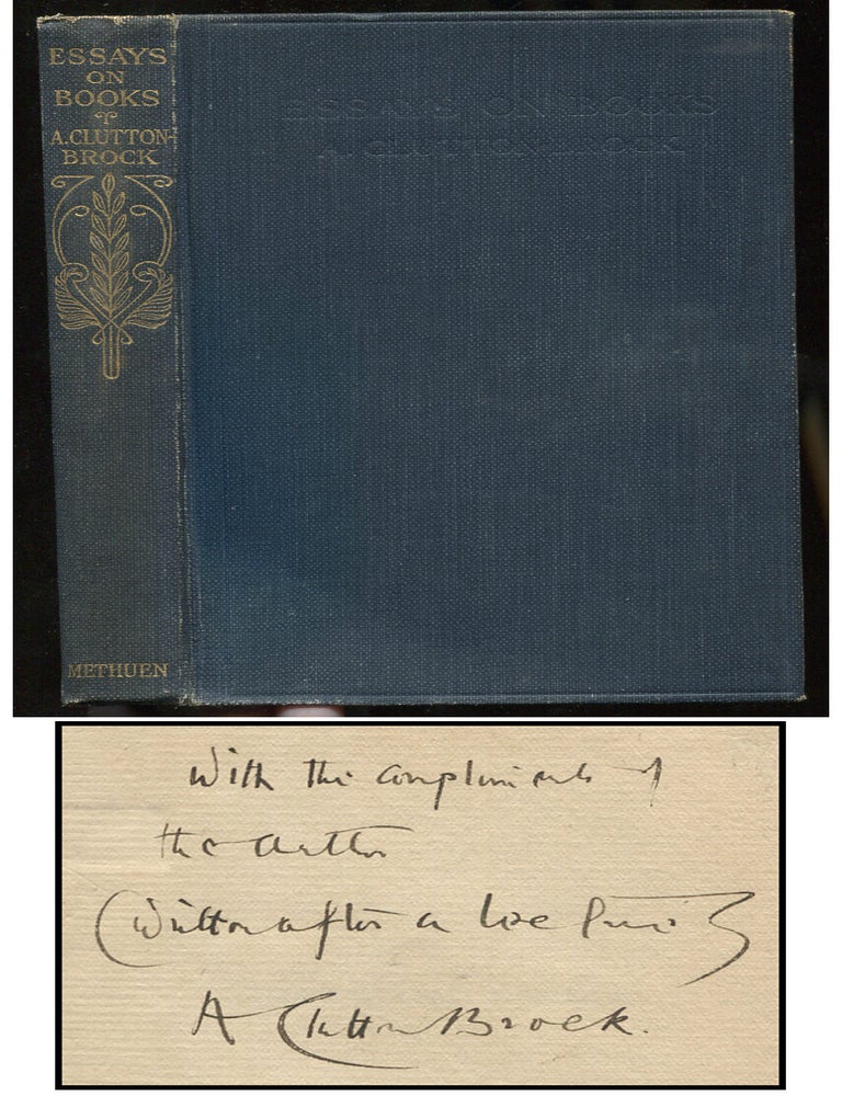 Item #396800 Essays on Books. A. CLUTTON-BROCK.