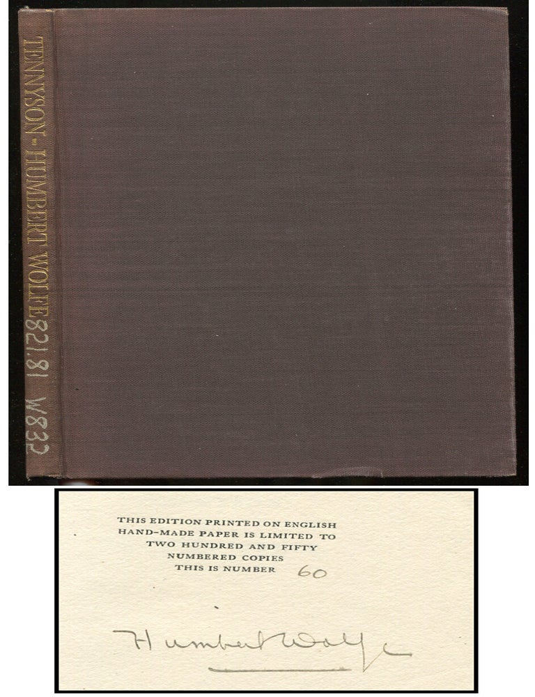 Item #397534 Tennyson. Humbert WOLFE.