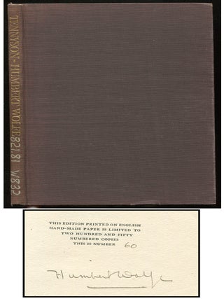 Tennyson. Humbert WOLFE.