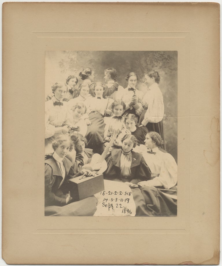 Item #397678 [Photograph]: Albumen Photograph of School Girls Acting Up 1896