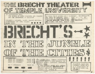 Item #398068 [Flyer]: The Brecht Theatre of Temple University ... Presents ... Brecht's in the...