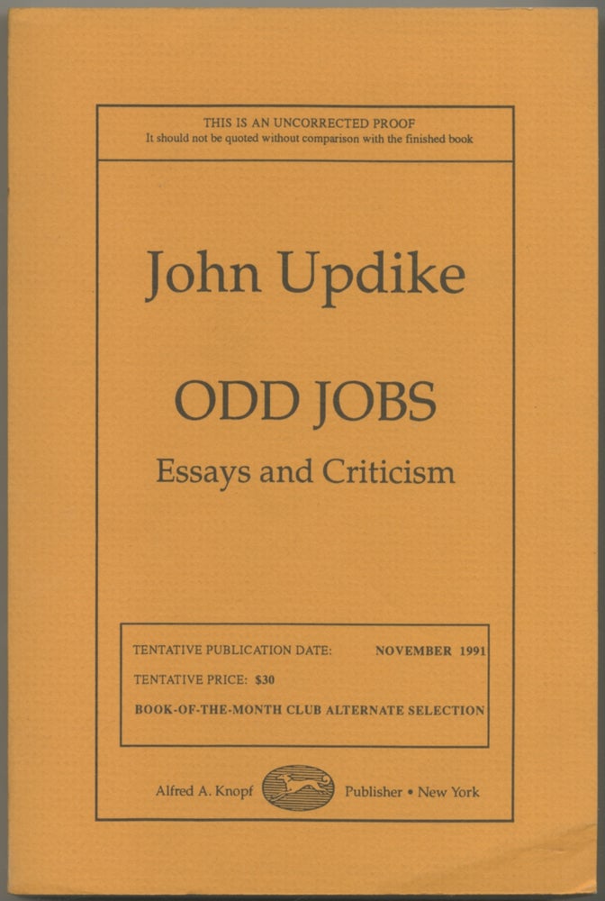 Item #398168 Odd Jobs: Essays and Criticism. John UPDIKE.