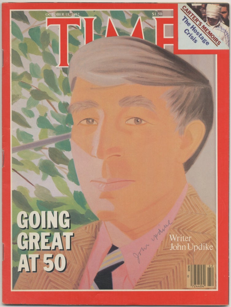 Item #398306 John Updike, Going Great at 50: Cover Story of Time Magazine Volume 120 Number 16 October 18, 1982. John Updike, Peter STOLER.