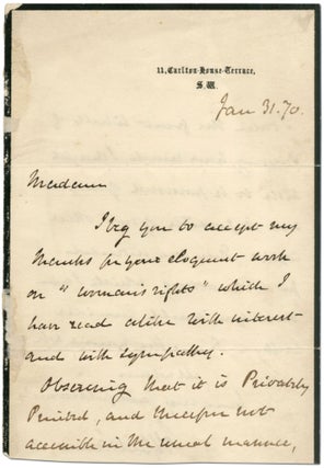 Autograph Letter Signed as Prime Minister about Women's Rights