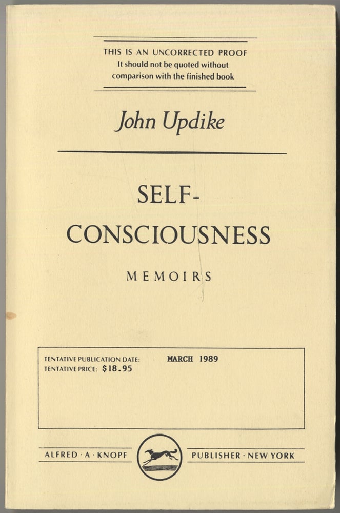 Item #398440 Self-Consciousness. John UPDIKE.