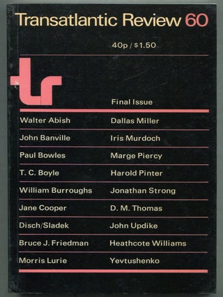 Item #398527 The Transatlantic Review: Number 60: Final Issue. Walter ABISH, Yevtushenko,...