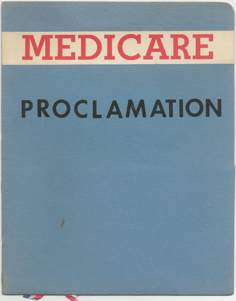 Item #398760 Medicare Proclamation. Francis LEDERER, Frances O'Farrell.