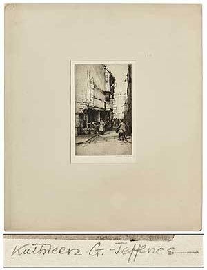 Original Etching]: Church Lane, Bristol. Kathleen G. JEFFERIES.