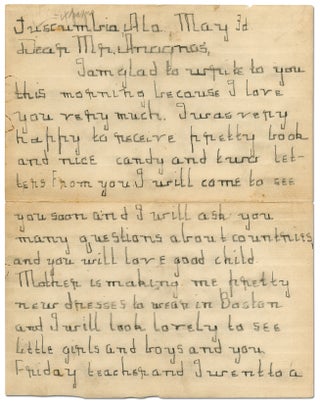 Four Page Autograph Letter Signed, written to Michael Anagnos when Keller was Seven Years Old